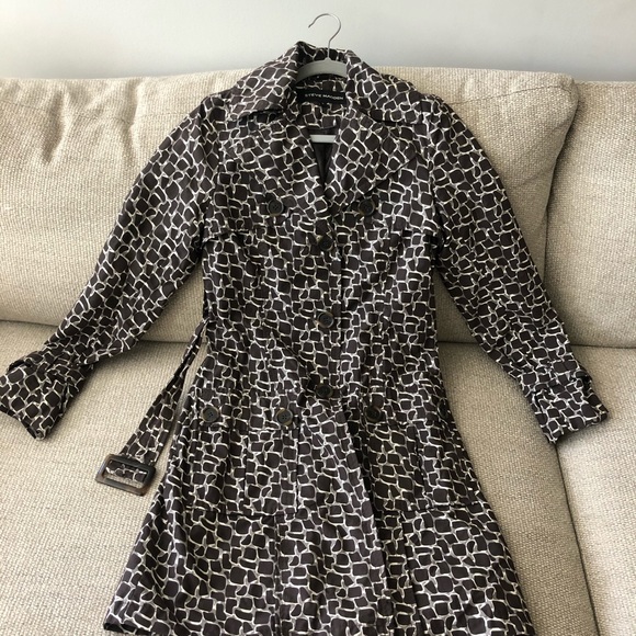 Vintage Steve Madden Giraffe Print Trench Coat - Picture 5 of 8
